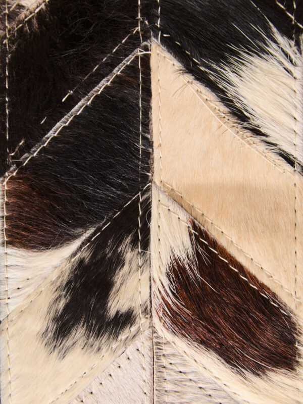 Bosie Safira Small Hair on Leather Chevron Patchwork Rug
