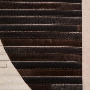 Bosie Safira Large Abstract Hair On Leather Rug