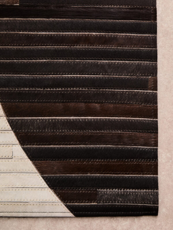 Bosie Safira Large Abstract Hair On Leather Rug