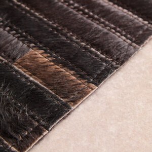 Bosie Safira Large Abstract Hair On Leather Rug