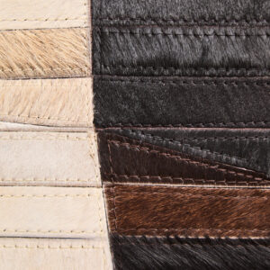 Bosie Safira Large Abstract Hair On Leather Rug
