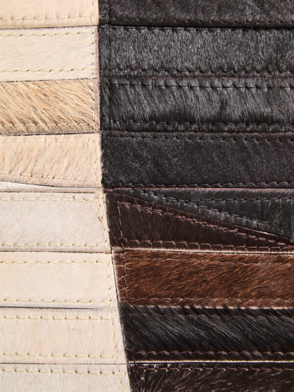 Bosie Safira Large Abstract Hair On Leather Rug