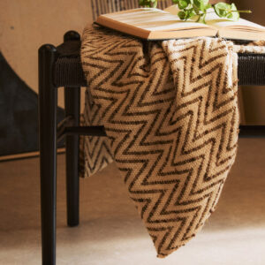 Bosie Chevron Beige Woven Throw