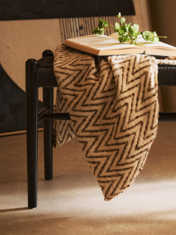 Bosie Chevron Beige Woven Throw