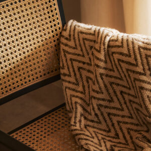 Bosie Chevron Beige Woven Throw