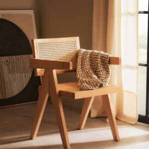Bosie Chevron Beige Woven Throw
