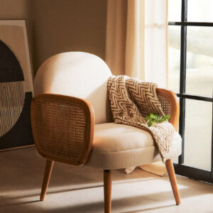 Bosie Chevron Beige Woven Throw