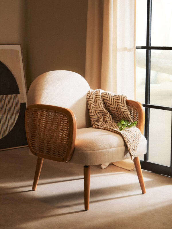 Bosie Chevron Beige Woven Throw