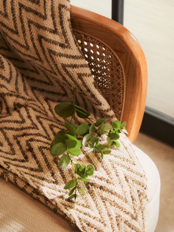 Bosie Chevron Beige Woven Throw