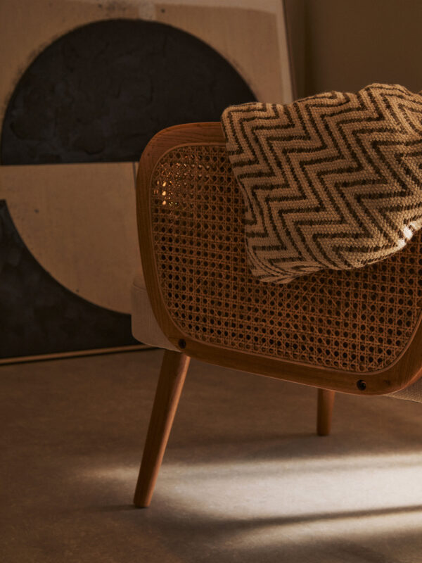 Bosie Chevron Beige Woven Throw