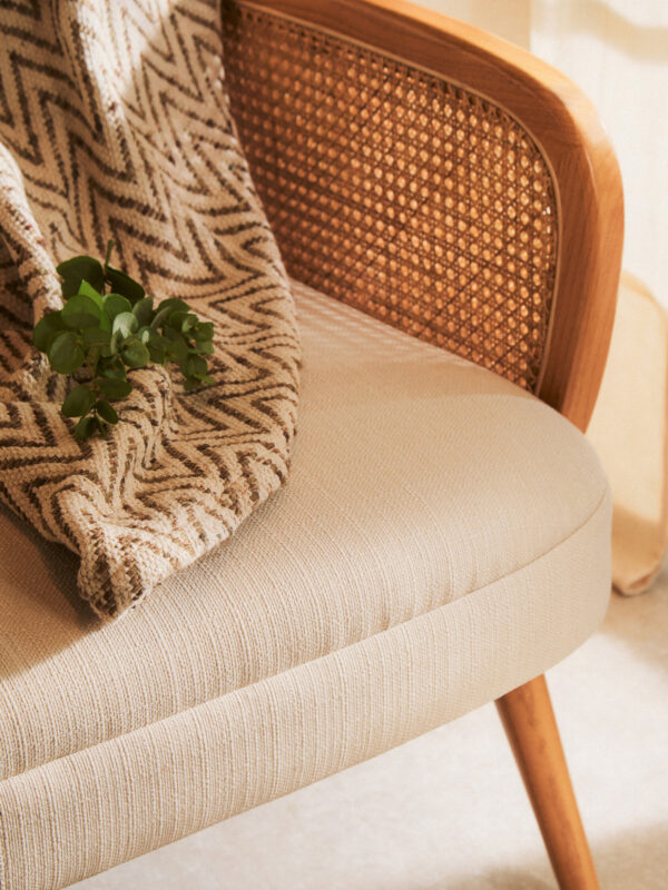 Bosie Chevron Beige Woven Throw