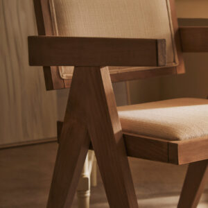 Cebu Ivory Fabric and Grey Wash Beech Wood Dining Chair