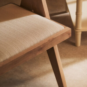 Cebu Ivory Fabric and Grey Wash Beech Wood Dining Chair