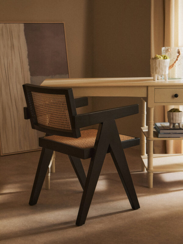 Cebu Natural Cane and Black Beech Wood Dining Chair