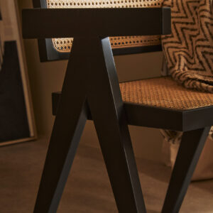 Cebu Natural Cane and Black Beech Wood Dining Chair
