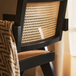 Cebu Natural Cane and Black Beech Wood Dining Chair