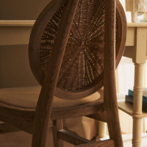 Cebu Beige Fabric and White Wash Elm Wood Dining Chair