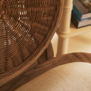 Cebu Beige Fabric and White Wash Elm Wood Dining Chair