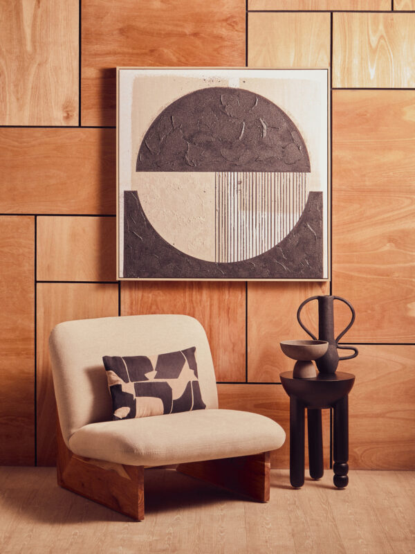 Bosie Ozella  Rectangular Natural and Black Cushion