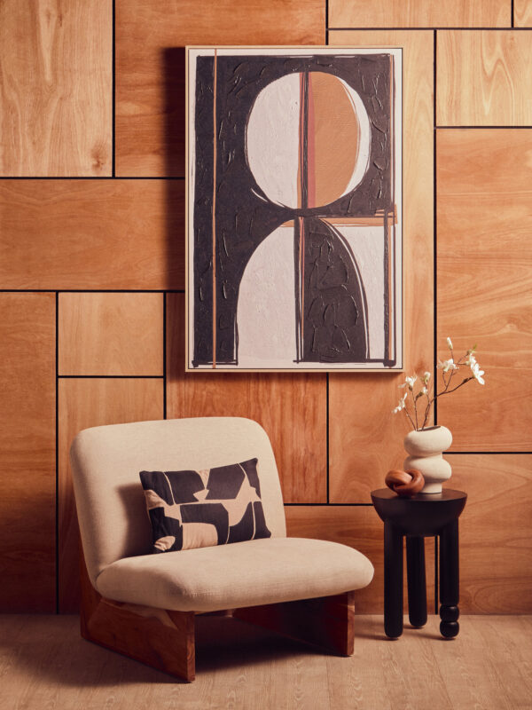 Bosie Ozella  Rectangular Natural and Black Cushion