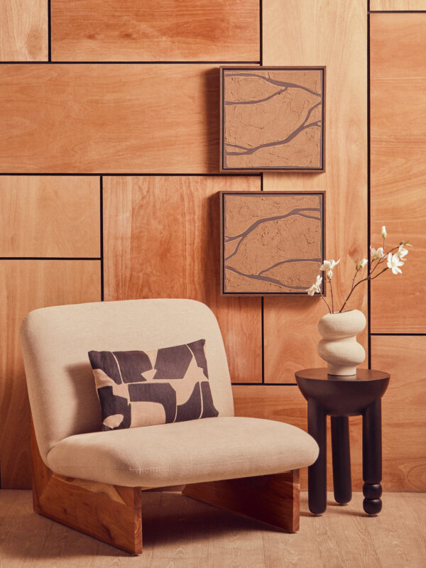 Bosie Ozella  Rectangular Natural and Black Cushion
