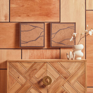 Astratto Set Of 2 Brown and Black Textured Wall Art