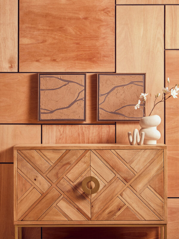 Astratto Set Of 2 Brown and Black Textured Wall Art