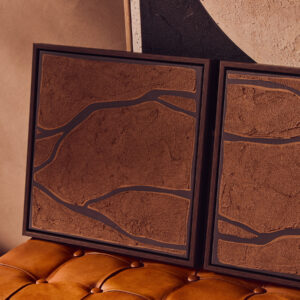 Astratto Set Of 2 Brown and Black Textured Wall Art