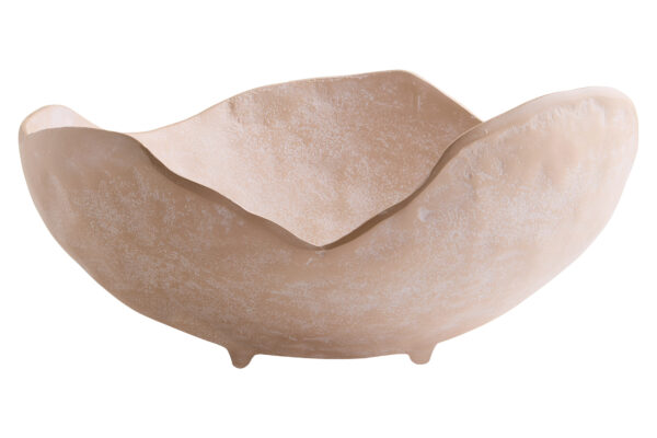 Densita Large Textured Beige Whitewash Bowl