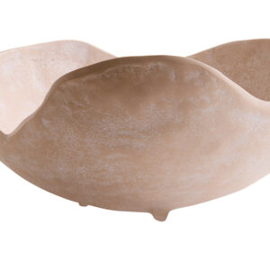 Densita Large Textured Beige Whitewash Bowl