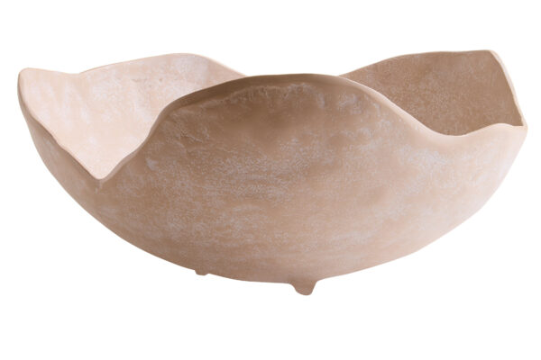 Densita Large Textured Beige Whitewash Bowl