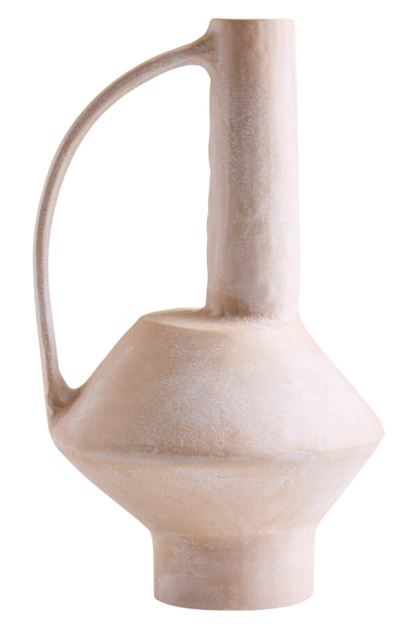 Densita Large Textured Beige Whitewash Vase