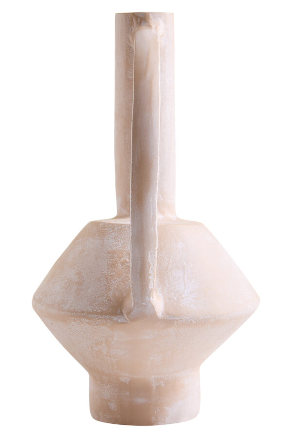 Densita Large Textured Beige Whitewash Vase