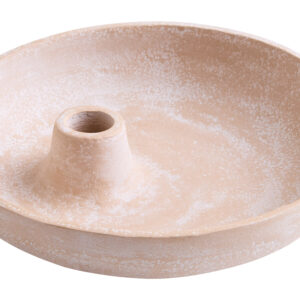 Densita Textured Beige Whitewash Candle Holder