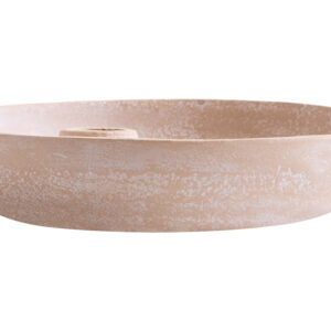 Densita Textured Beige Whitewash Candle Holder