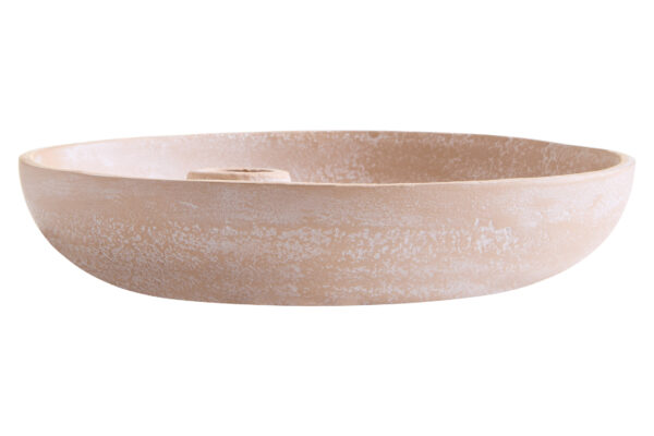 Densita Textured Beige Whitewash Candle Holder