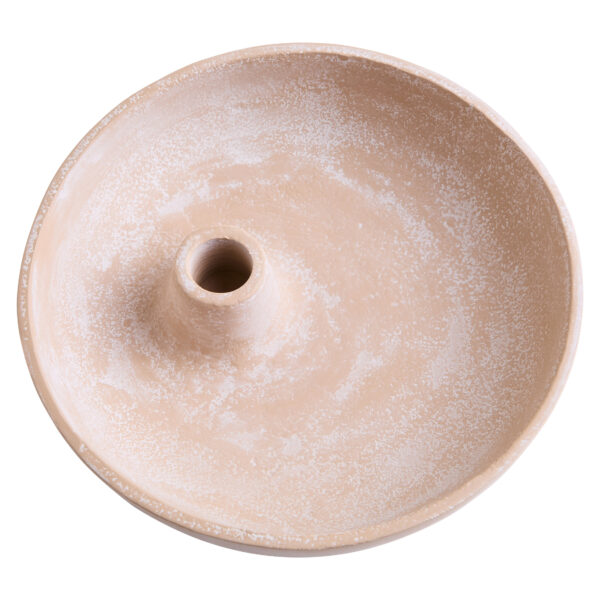 Densita Textured Beige Whitewash Candle Holder