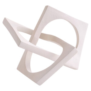 Prato Cream Finish Square Knot Sculpture
