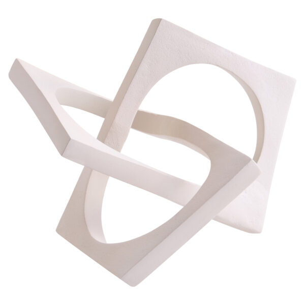 Prato Cream Finish Square Knot Sculpture