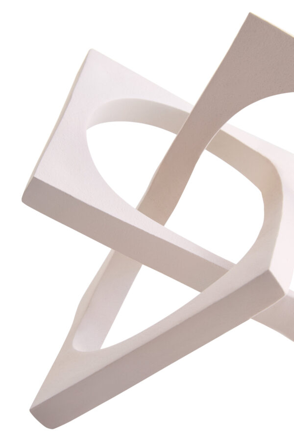 Prato Cream Finish Square Knot Sculpture