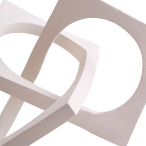 Prato Cream Finish Square Knot Sculpture