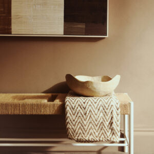 Bosie Chevron Beige Woven Throw