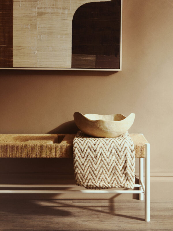 Bosie Chevron Beige Woven Throw