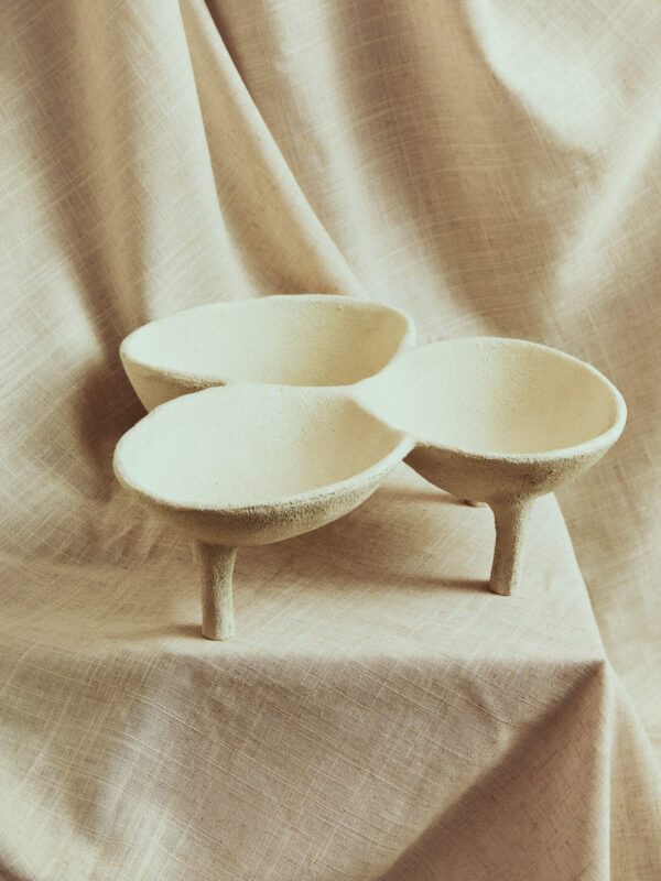 Dunas Textured White Abstract Bowl