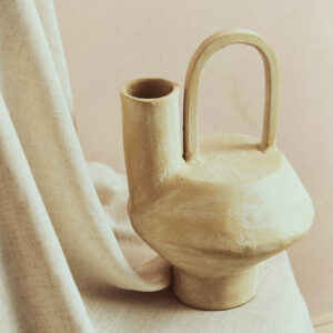 Densita Small Textured Beige Whitewash Vase
