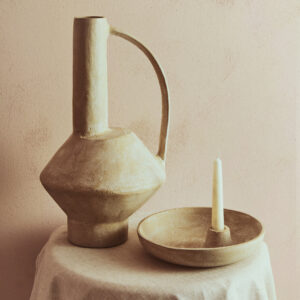 Densita Large Textured Beige Whitewash Vase