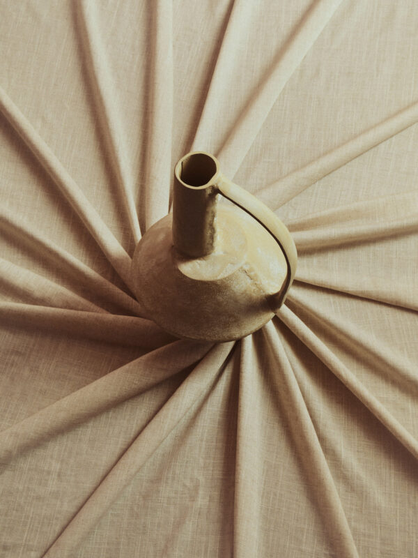 Densita Large Textured Beige Whitewash Vase