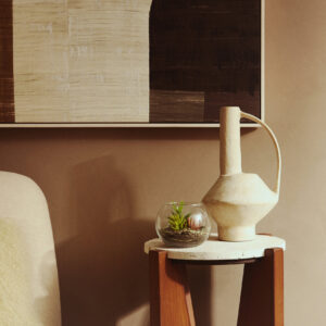 Densita Large Textured Beige Whitewash Vase
