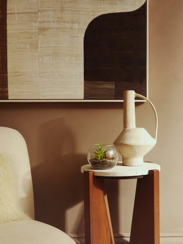 Densita Large Textured Beige Whitewash Vase