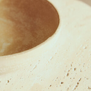 Densita Textured Beige Whitewash Candle Holder